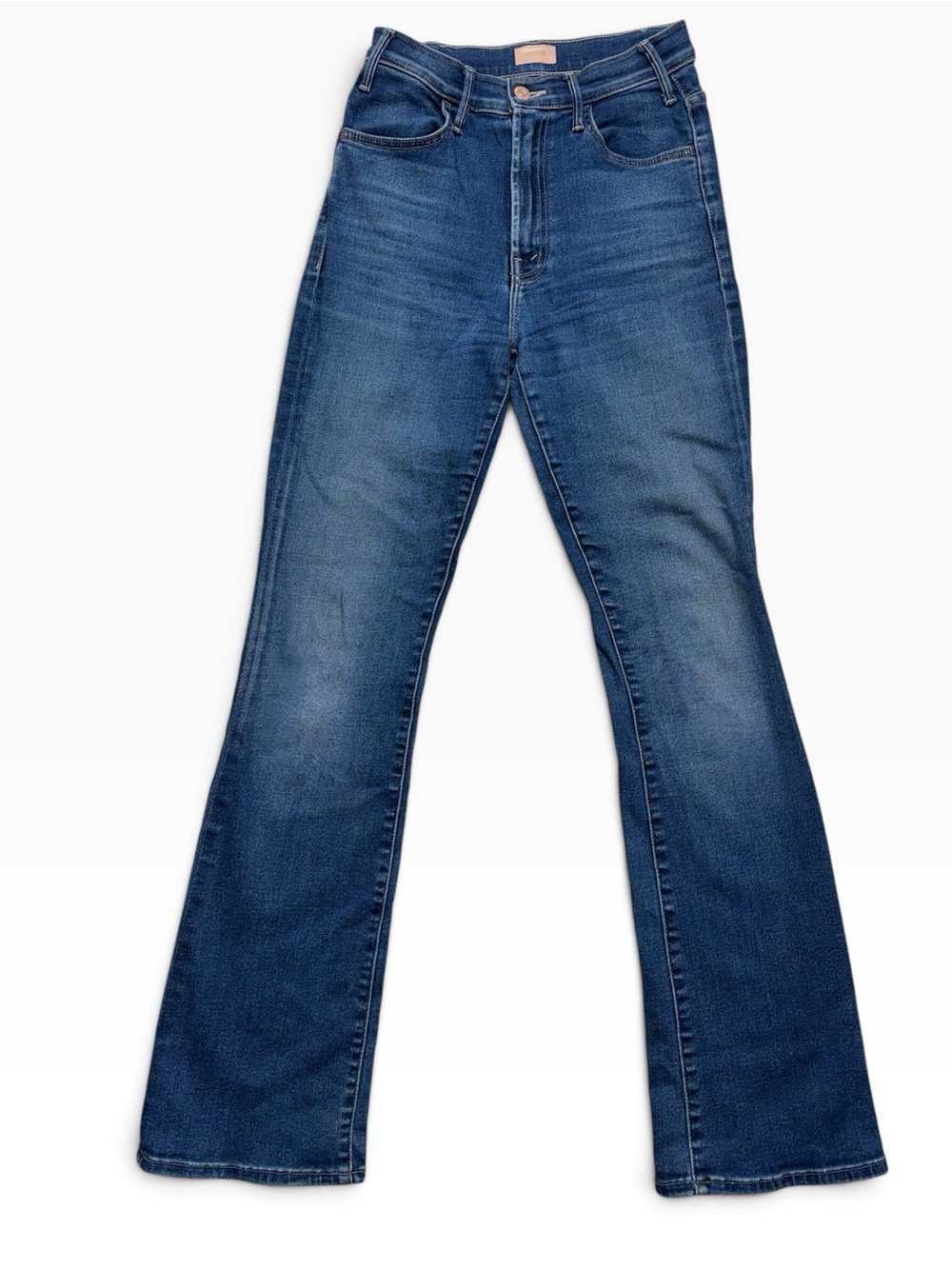 Mother Jeans The Hustler Sneak Yakkily Yak Blue Stretch Denim Bootcut Size 26